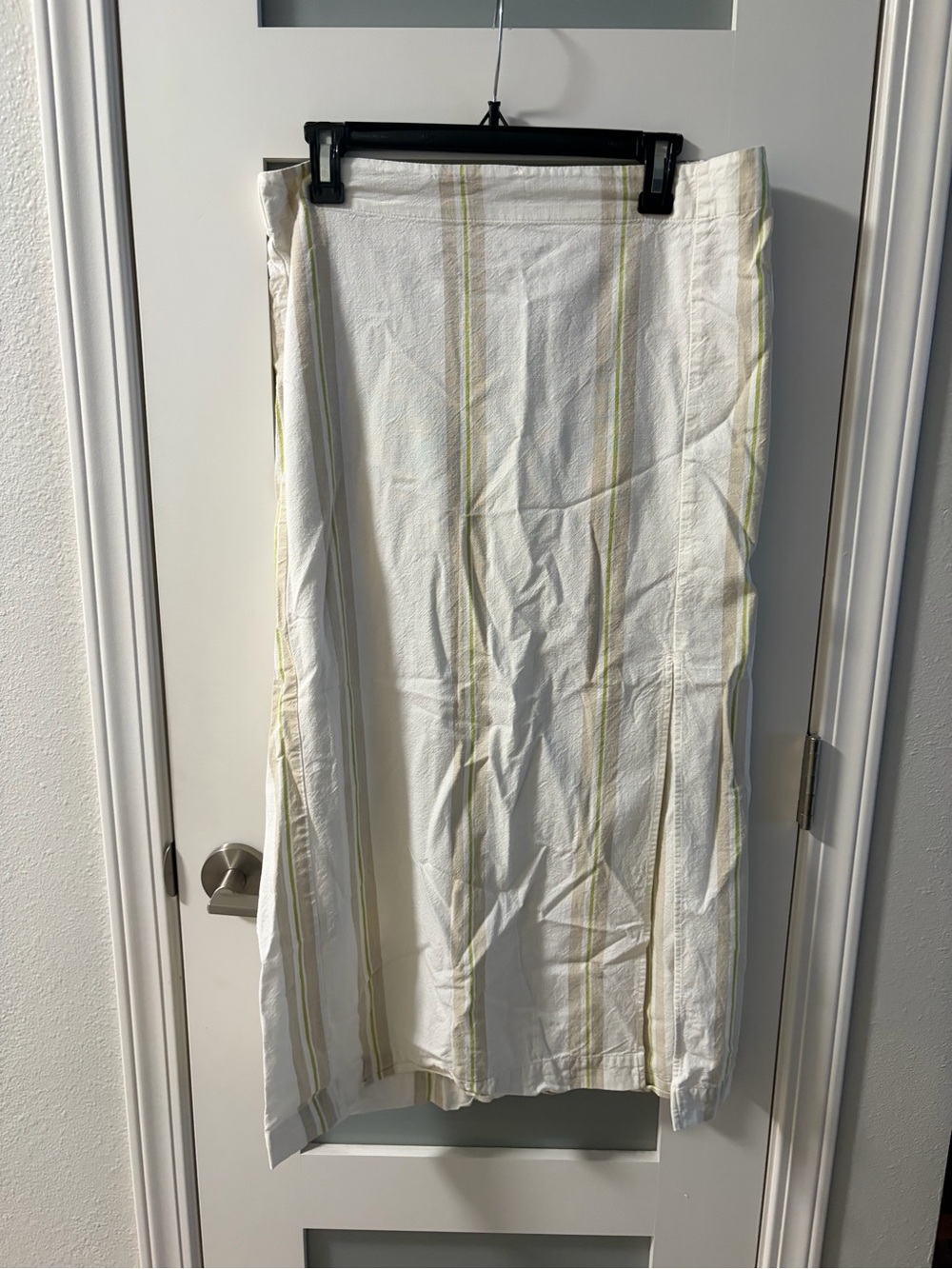 a new day White Ankle A-lime Skirt with Pale Green Stripe